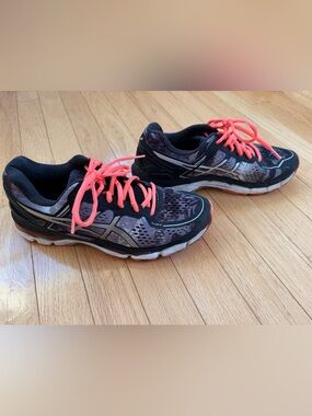ASICS GEL-Kayano 22 Women’s Running Shoes Black Coral Stability Sneakers